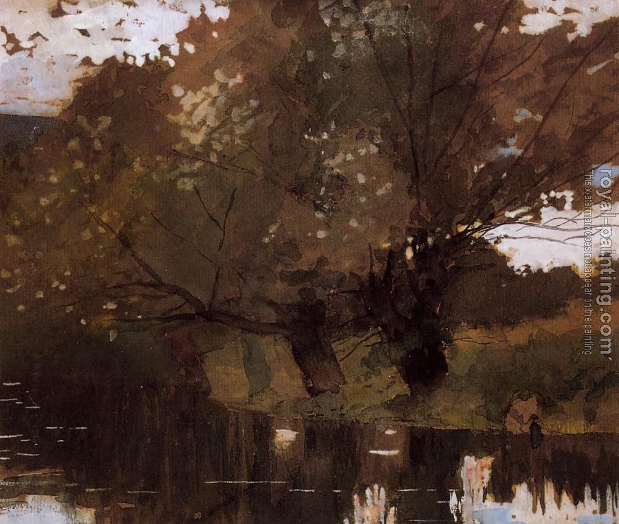 Winslow Homer : Pond and Willows, Houghton Farm